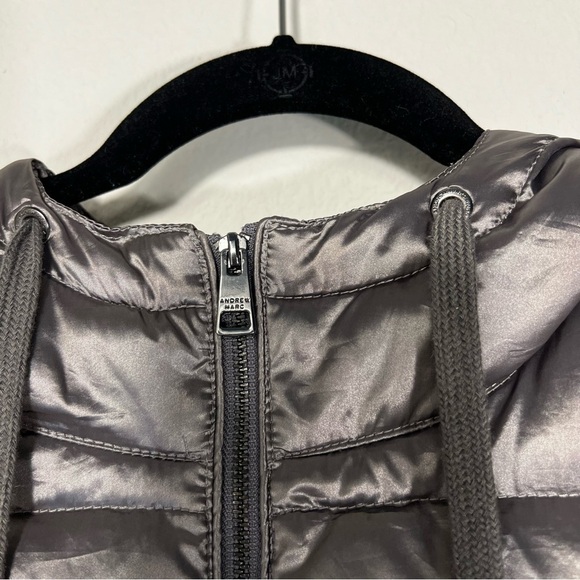 Andrew Marc Packable lightweight premium Down jacket Silver Size medium - Picture 3 of 11